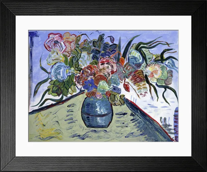 Framed Print : Flowers in Blue Vase 1994 William W. Huggin (b.1966 / American) Acrylic on Canvas Private Collection Framed Print : Flowers in Blue Vase 1994 William W. Huggin (b.1966 / American) Acrylic on Canvas Private Collection