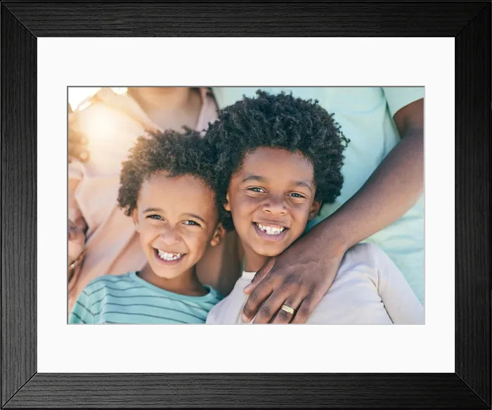 Framed Print : Portrait, children and boys siblings with parents smile