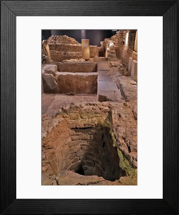 Framed Print : Church and Necropolis (City of the dead), in the Roman city, Barcelona, Spain. 6th-7th Century AD