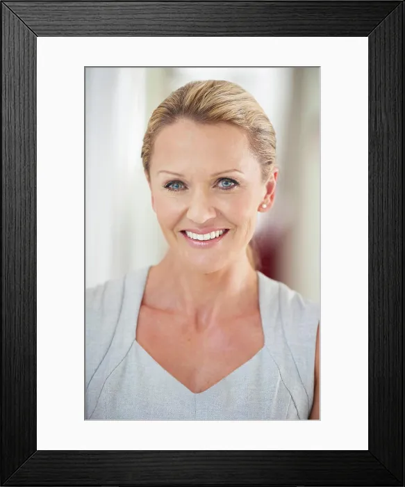 Framed Print : Businesswoman, workplace or portrait with smile for career or confident