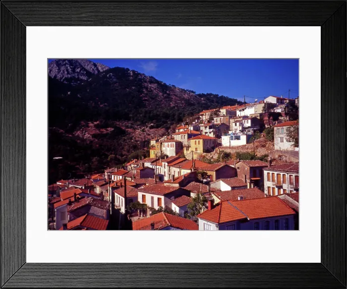 Framed Print : Lesvos. Greece. The mountain village of Ayiassos