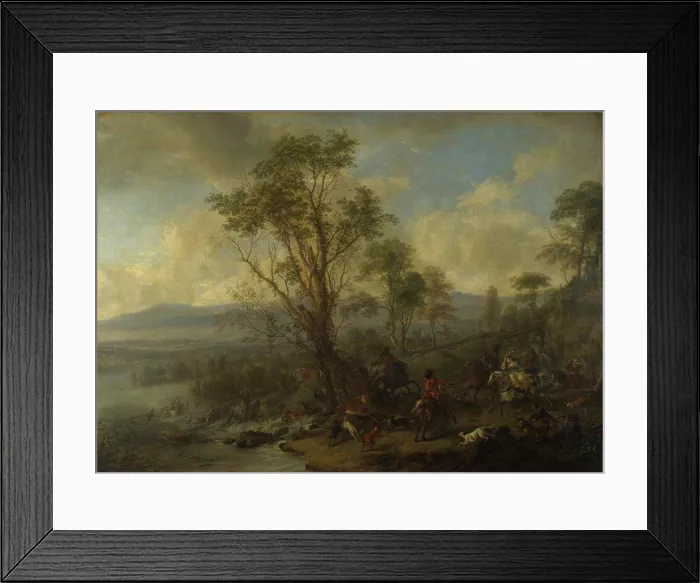 Framed Print : Wouwerman, Philips (1619-1668) National Gallery, London Painting 75x104, 2 Genre A Stag Hunt Framed Print : Wouwerman, Philips (1619-1668) National Gallery, London Painting 75x104, 2 Genre A Stag Hunt