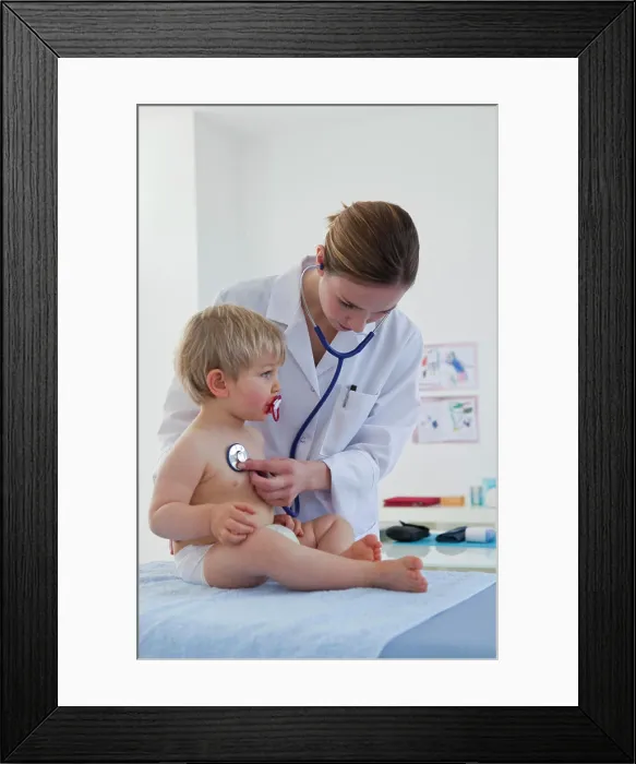 Framed Print : Auscultation, child Framed Print : Auscultation, child