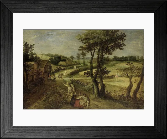 Framed Print : Landscape with Corn Fields, attributed to Jacob Savery (II), 1602 - 1630 Framed Print : Landscape with Corn Fields, attributed to Jacob Savery (II), 1602 - 1630