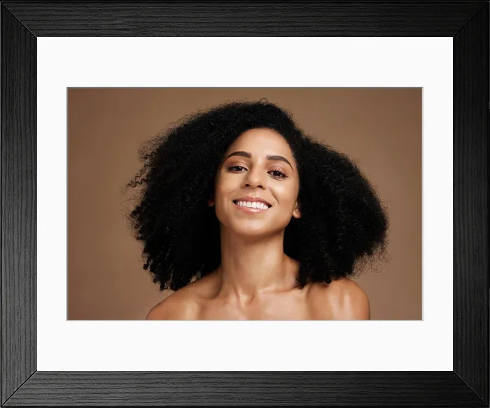 Framed Print : Black woman, portrait and happiness for skincare wellness Framed Print : Black woman, portrait and happiness for skincare wellness
