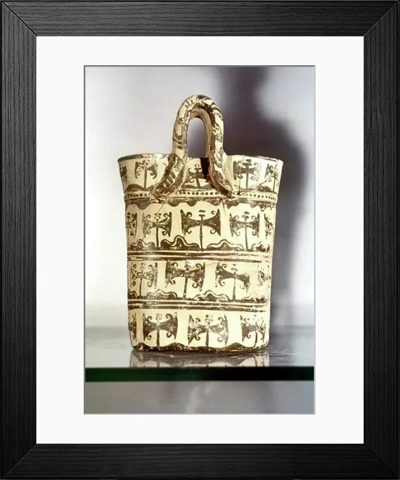Framed Print : Europe, Greece. Ancient Greece Basket vase. Pseira. 1500 BC. Bronze Age Framed Print : Europe, Greece. Ancient Greece Basket vase. Pseira. 1500 BC. Bronze Age