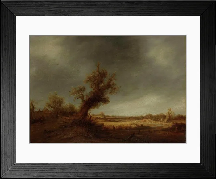 Framed Print : Landscape with an old oak, Adriaen van Ostade, 1640 - 1650 Framed Print : Landscape with an old oak, Adriaen van Ostade, 1640 - 1650