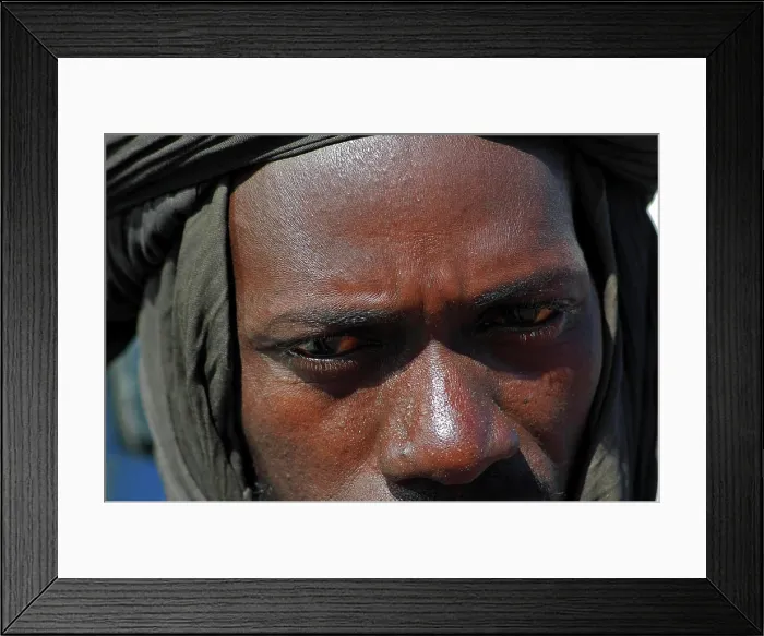 Framed Print : MALI, Mopti. Portrait of a touareg man dressed in black (RF) (MR) Framed Print : MALI, Mopti. Portrait of a touareg man dressed in black (RF) (MR)