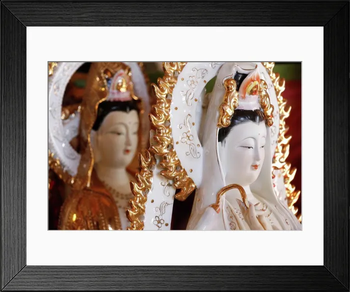 Framed Print : Tu An Buddhist temple. Quan Am bodhisattva of compassion or goddess of Mercy. Paris. France Framed Print : Tu An Buddhist temple. Quan Am bodhisattva of compassion or goddess of Mercy. Paris. France