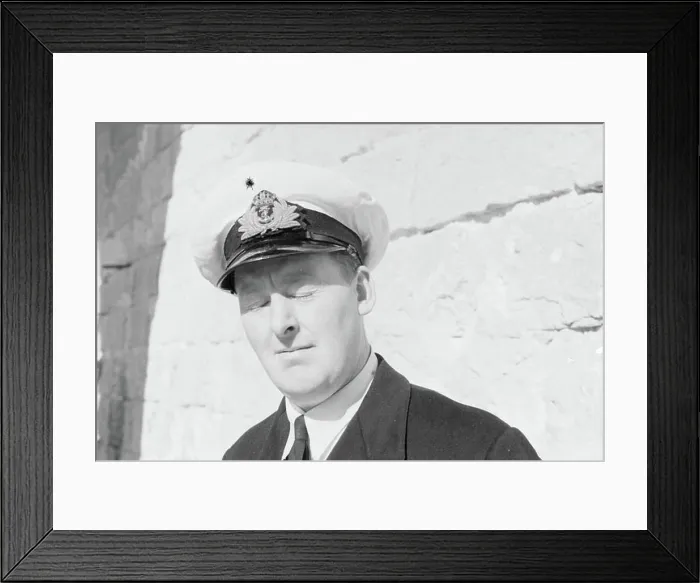 Framed Print : Submarines and Submarine Officers. 4 February 1943, Malta. Lieut Js Stevens, DSC, RN, Captain of P46 Framed Print : Submarines and Submarine Officers. 4 February 1943, Malta. Lieut Js Stevens, DSC, RN, Captain of P46