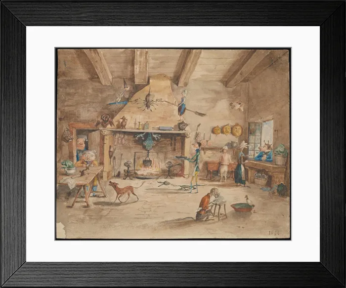 Framed Print : Watercolour of an imagined chemist's laboratory, Auguste Laurent, 1844 Framed Print : Watercolour of an imagined chemist's laboratory, Auguste Laurent, 1844