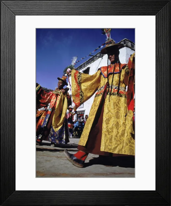 Framed Print : Monks dancing during a celebration, Lo Manthang, Nepal Framed Print : Monks dancing during a celebration, Lo Manthang, Nepal
