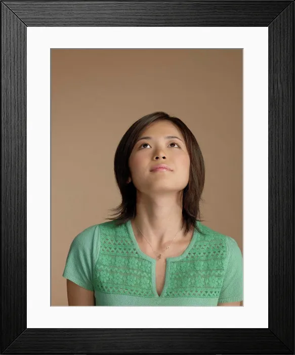 Framed Print : Woman looking up