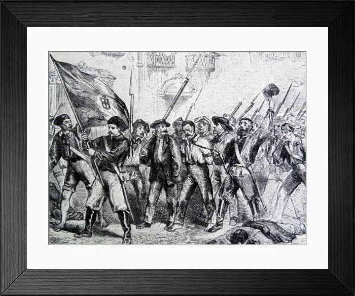 Framed Print : Painting depicting a scene from the Sicilian revolution of 1848