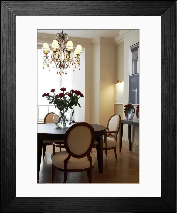Framed Print : Dining room. Essenza - 29 Wilton Crescent, London, United Kingdom. Architect: n.a, 2006 Framed Print : Dining room. Essenza - 29 Wilton Crescent, London, United Kingdom. Architect: n.a, 2006