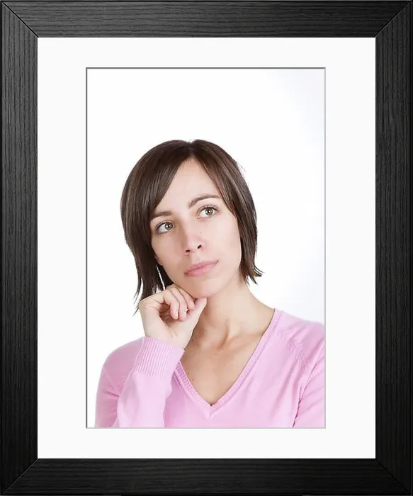 Framed Print : Contemplative young woman