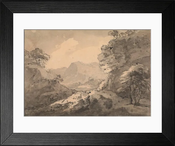 Framed Print : Mountainous Landscape with Rocky Crag at Right Framed Print : Mountainous Landscape with Rocky Crag at Right