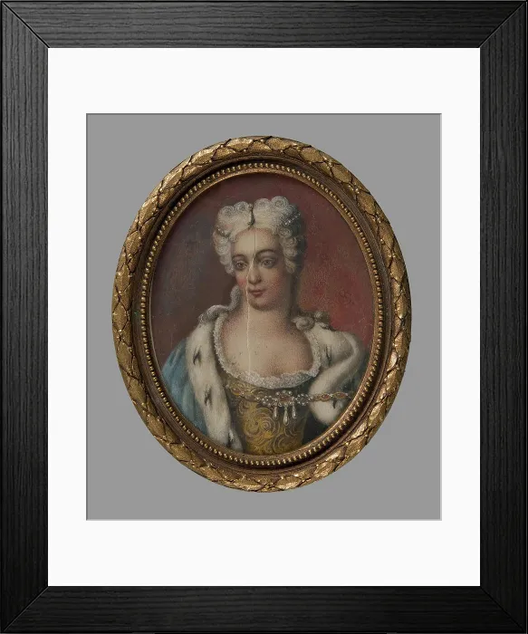 Framed Print : A portrait of ladies in a white wig and in a very good ermine (Maria Leszczyt) Framed Print : A portrait of ladies in a white wig and in a very good ermine (Maria Leszczyt)
