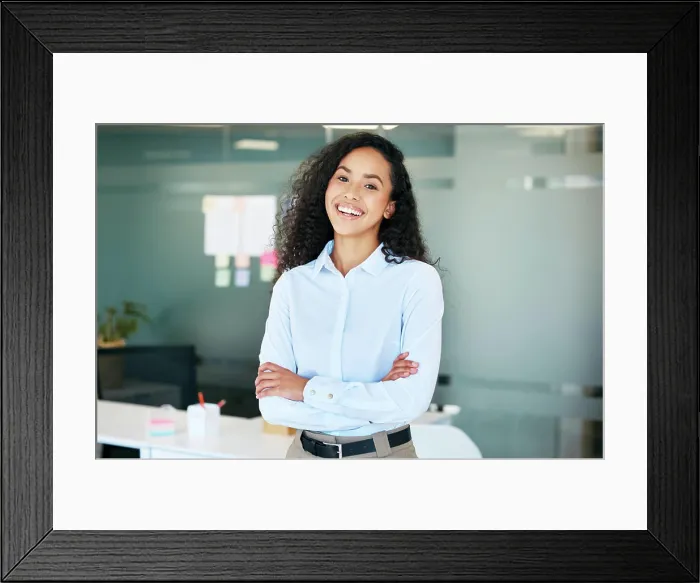 Framed Print : Happy, businesswoman and portrait with confidence in office Framed Print : Happy, businesswoman and portrait with confidence in office