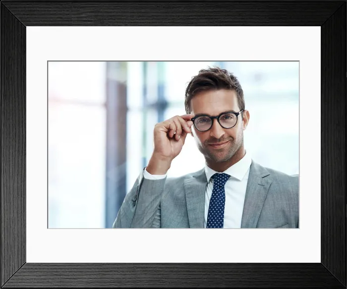 Framed Print : Businessman, portrait or banker in glasses for finance Framed Print : Businessman, portrait or banker in glasses for finance