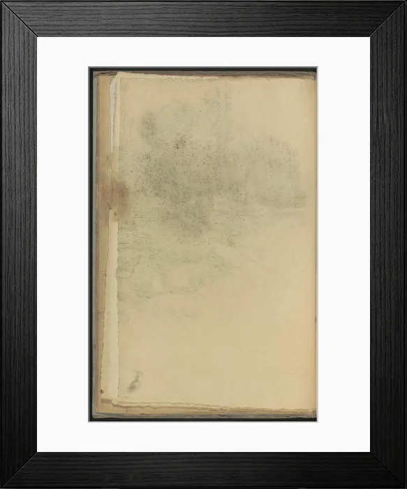 Framed Print : Abklatsch of the chalk drawing on page 53. Page 52 from a sketchbook with 42 sheets made around the Ewijkshoeve