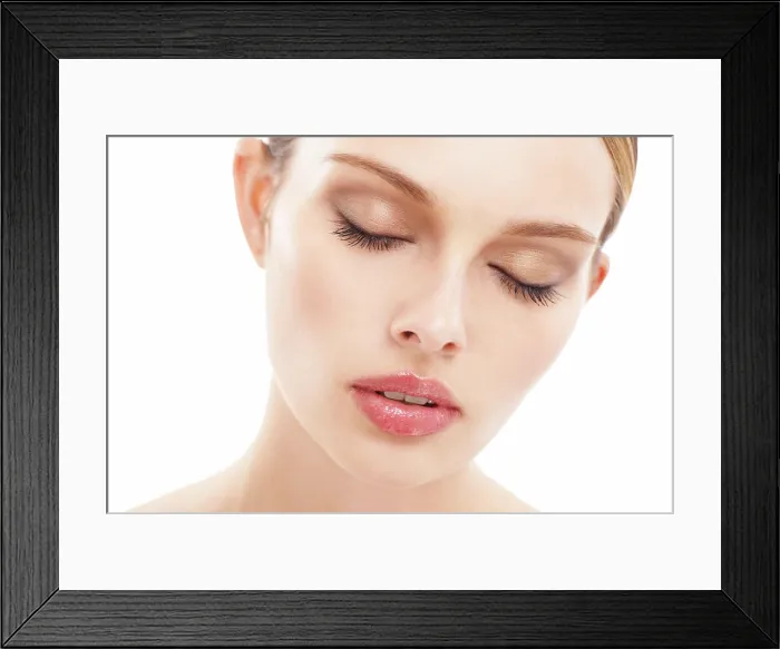 Framed Print : Woman, face skincare or makeup cosmetics and lip gloss Framed Print : Woman, face skincare or makeup cosmetics and lip gloss