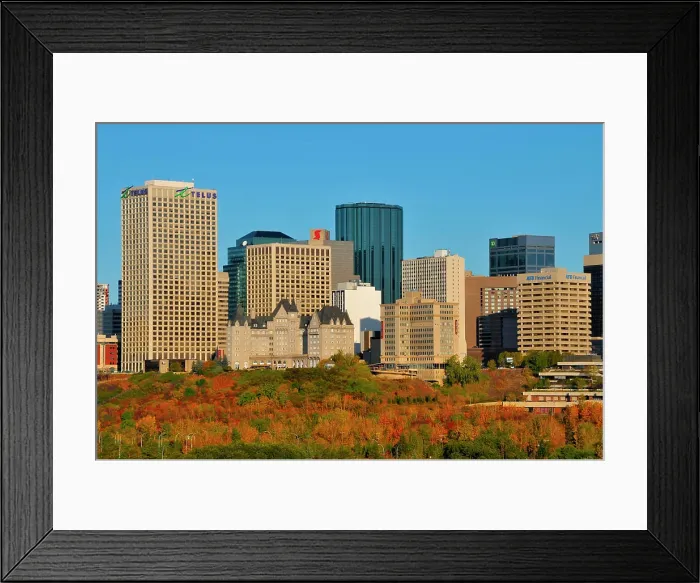 Framed Print : A close up autumn scene of a section of the downtown core of the city of Edmonton the capitol of Alberta Canada Framed Print : A close up autumn scene of a section of the downtown core of the city of Edmonton the capitol of Alberta Canada