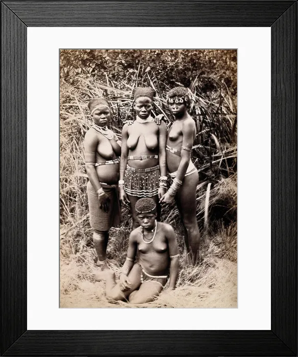 Framed Print : Africa: four African women. Albumen print
