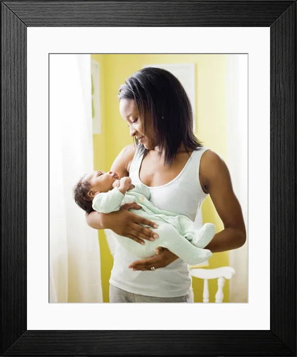 Framed Print : mother and newborn baby