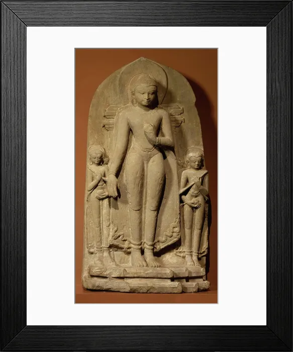 Framed Print : Buddha Shakyamuni with Monk Attendants