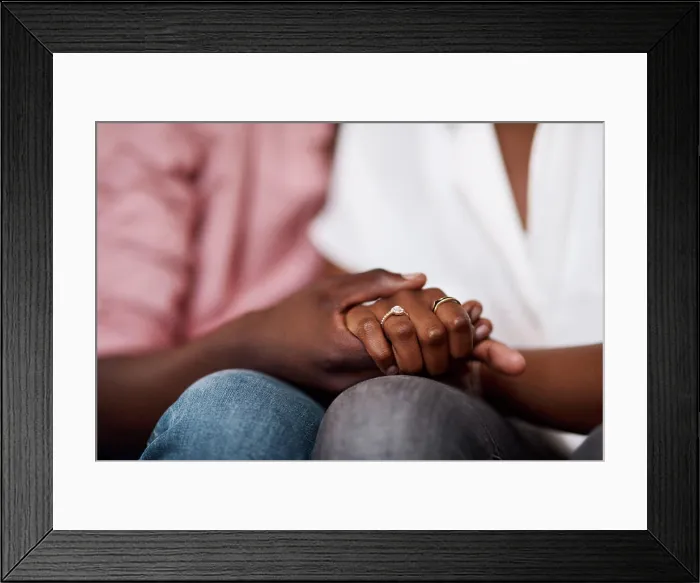Framed Print : Closeup, hands and black couple with ring for proposal Framed Print : Closeup, hands and black couple with ring for proposal