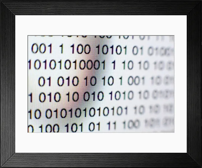 Framed Print : Binary code