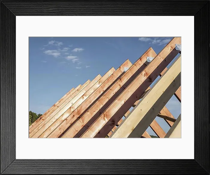 Framed Print : Front view construction roof daylight. Resolution and high quality beautiful photo