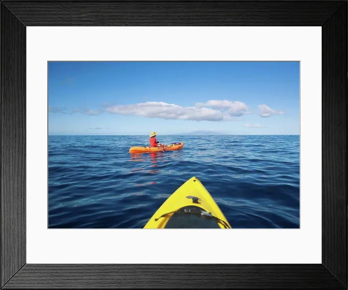 Framed Print : Hawaii, Maui, Kayakers on the south coast of Maui