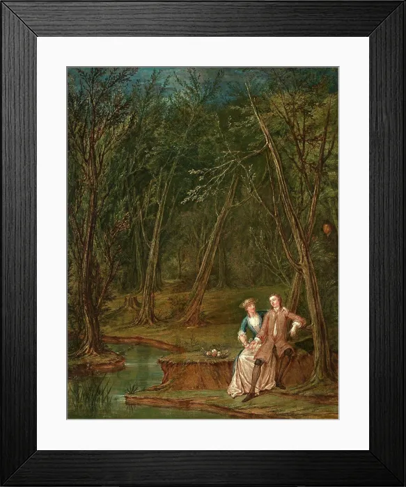 Framed Print : Lovers in a glade Lovers in a Glade (II), Marcellus Laroon the Younger, 1679-1772, British Framed Print : Lovers in a glade Lovers in a Glade (II), Marcellus Laroon the Younger, 1679-1772, British