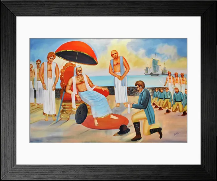 Framed Print : Gemälde der Schlacht von Colachel Framed Print : Gemälde der Schlacht von Colachel