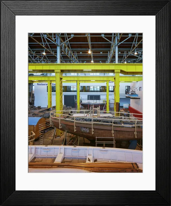 Framed Print : View across boatbuilding hall with ongoing constrcution Framed Print : View across boatbuilding hall with ongoing constrcution