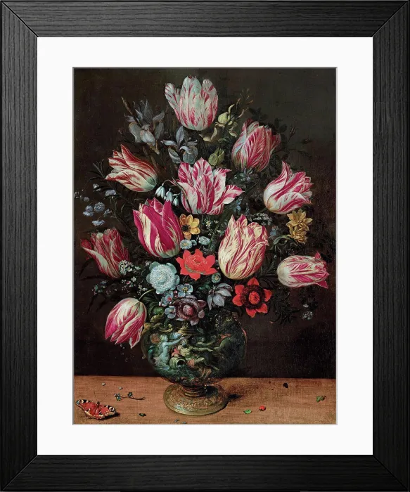 Framed Print : Vase with Tulips by Daniels, Andries (ca) Framed Print : Vase with Tulips by Daniels, Andries (ca)