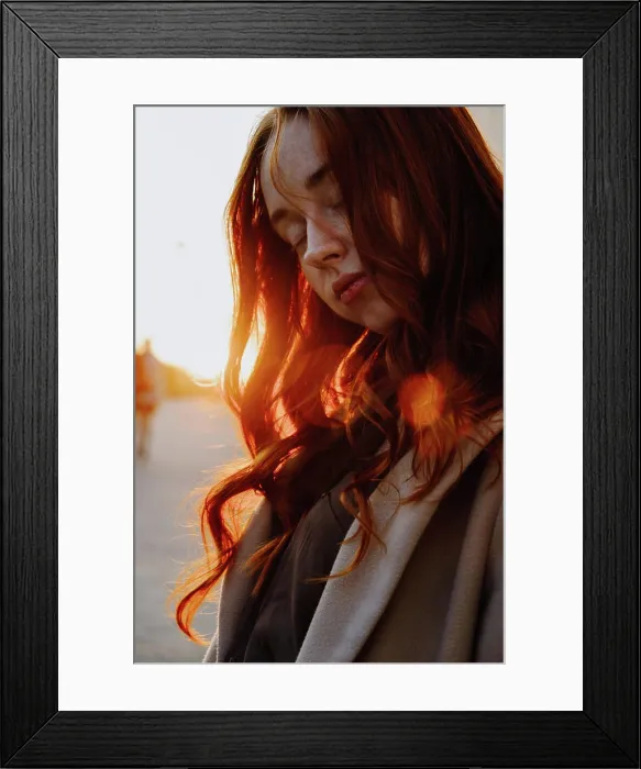 Framed Print : Ginger Girl with Freckles at Sunset near Old Architecture Framed Print : Ginger Girl with Freckles at Sunset near Old Architecture