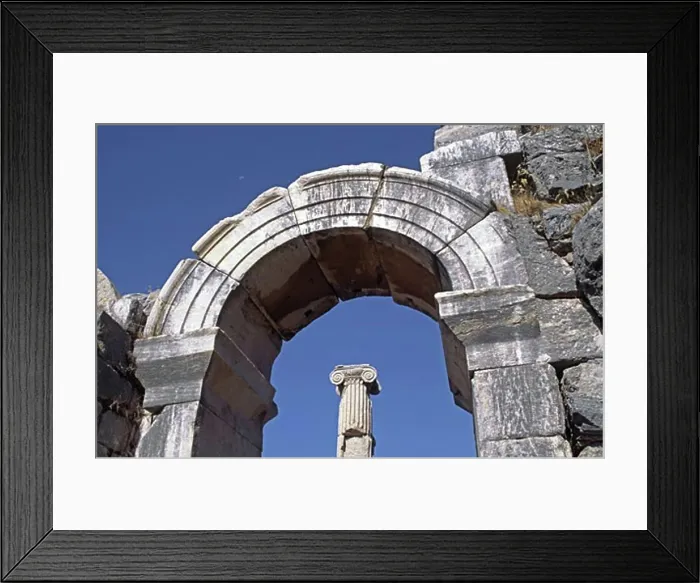 Framed Print : Archway & column at the ruins of EHESUS (One of the world's largest Greek / Roman archeological sights) - TURKEY