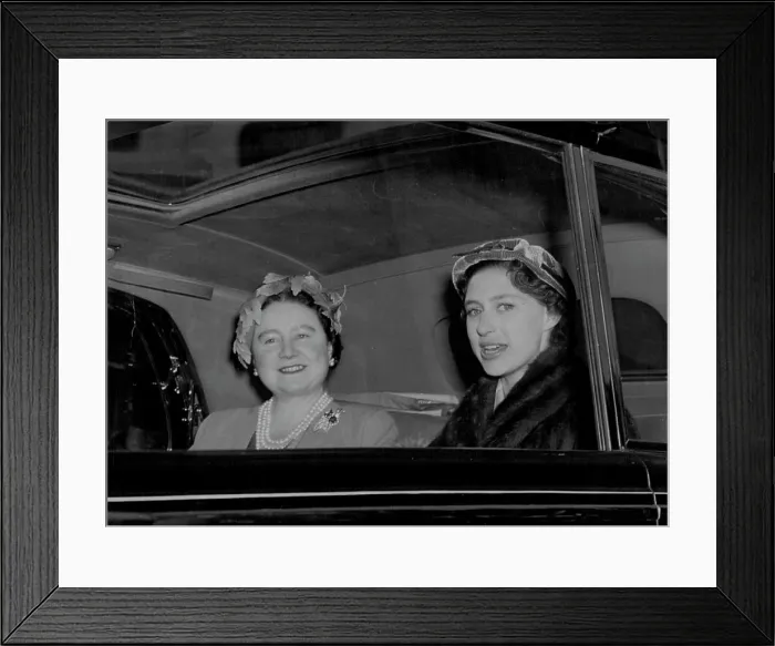 Framed Print : British Royalty Princess Margaret With Queen Mother. March 11, 1955. (Photo by Daily Herald) Framed Print : British Royalty Princess Margaret With Queen Mother. March 11, 1955. (Photo by Daily Herald)