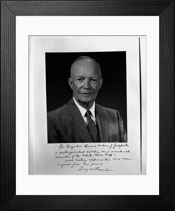 Framed Print : Autographed photograph of former President Dwight D Framed Print : Autographed photograph of former President Dwight D