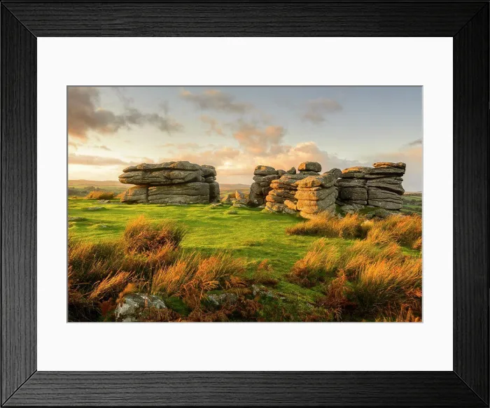 Framed Print : A view of Combestone Tor Framed Print : A view of Combestone Tor