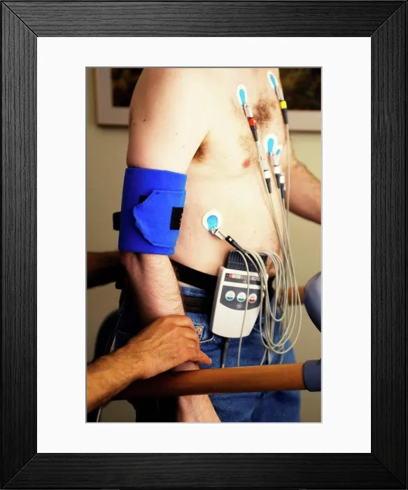 Framed Print : Patient undergoing Exercise Stress Test