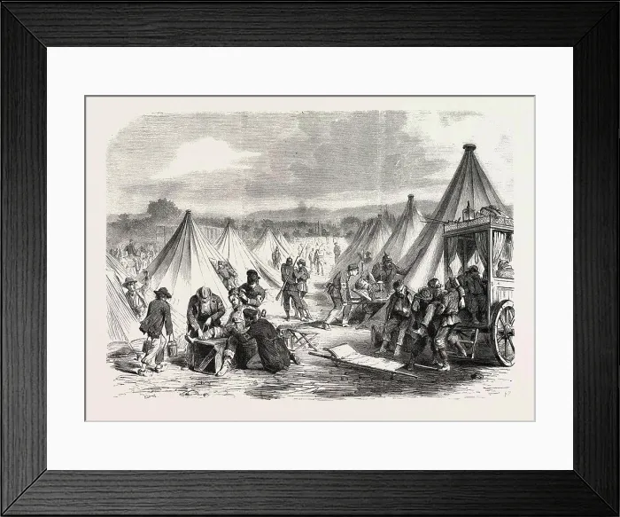 Framed Print : FRANCO-PRUSSIAN WAR: CAMP OF MAC MAHON CONVERTED TO AN AMBULANCE AFTER THE BATTLE OF WORTH, 7 AUGUST 1870