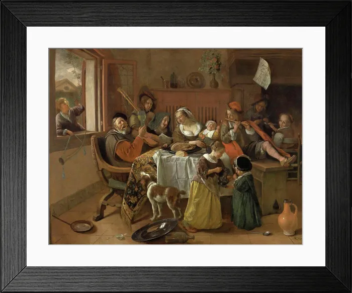 Framed Print : The Merry Family, Jan Havicksz. Steen, 1668 Framed Print : The Merry Family, Jan Havicksz. Steen, 1668