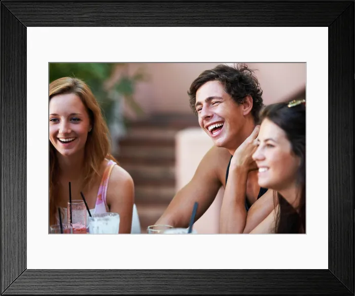Framed Print : Friends, people and relax with laughter at restaurant Framed Print : Friends, people and relax with laughter at restaurant