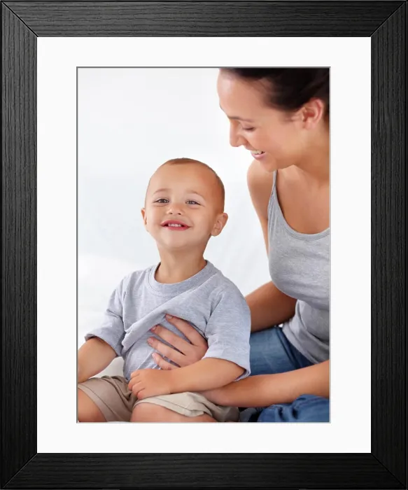 Framed Print : Mom playing with happy toddler in home with toys Framed Print : Mom playing with happy toddler in home with toys