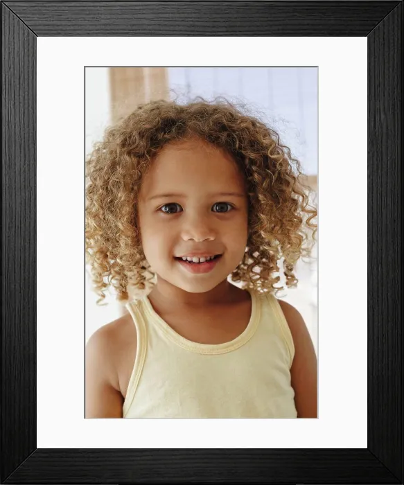 Framed Print : Portrait of little girl with afro hair