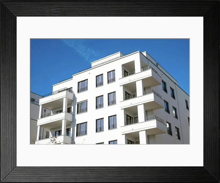 Framed Print : Newly built residential building in Berlin, Germany, Europe Framed Print : Newly built residential building in Berlin, Germany, Europe